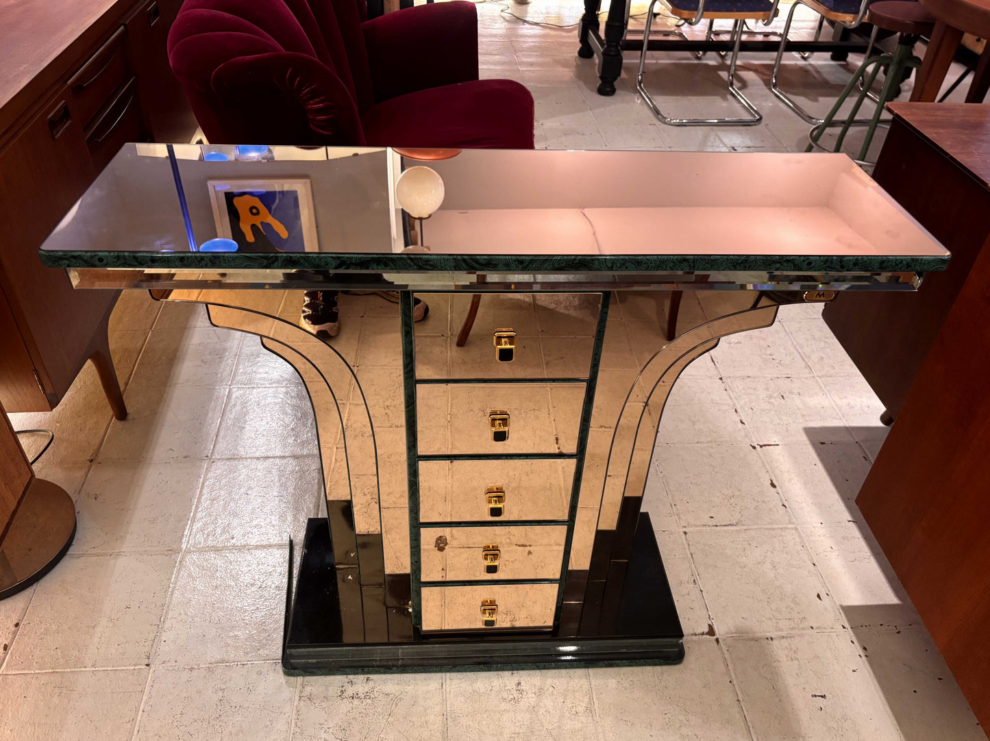 Consola de espejo estilo art decó